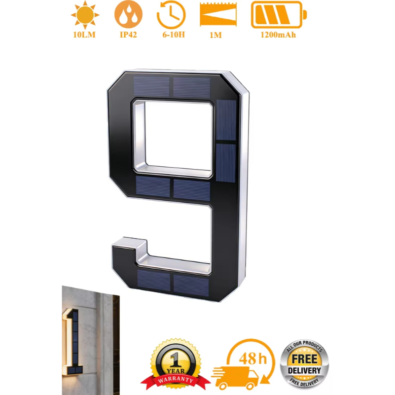 Lighting Decor For House - BORUiT LED olar House Number Light