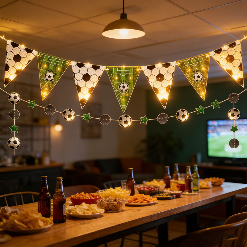 Decor Lighting Fans - 3Pack Soccer Party Decorations(2 Banner+1 LED