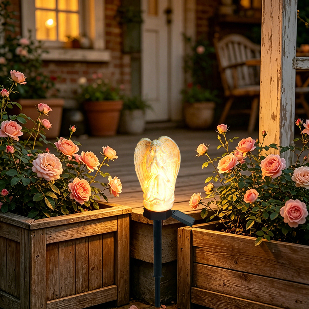 Garden Lighting Decor - Solar Resin Angel Floor Light, Angel