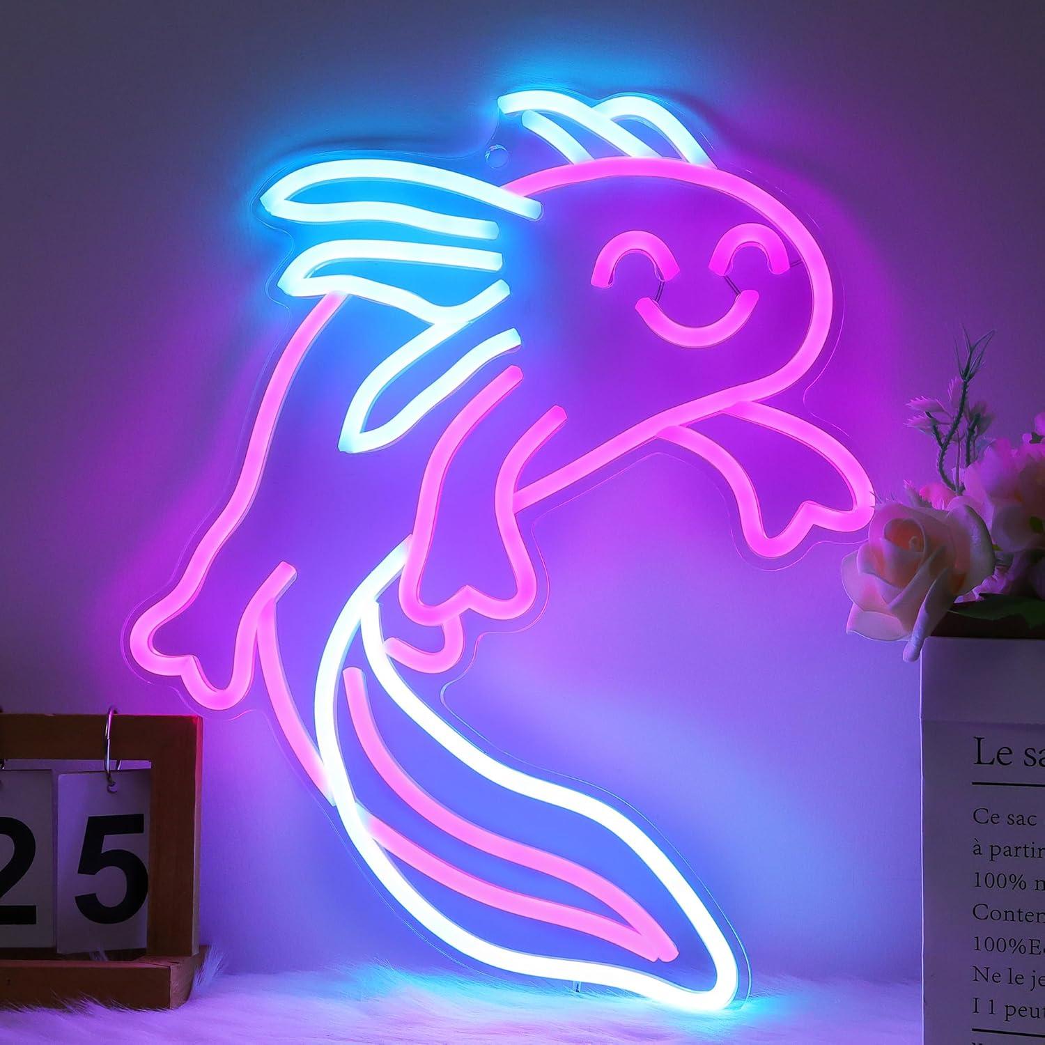 Room Lighting Bedroom Decor - Ammonite Axolotl Neon Sign Cute Animal