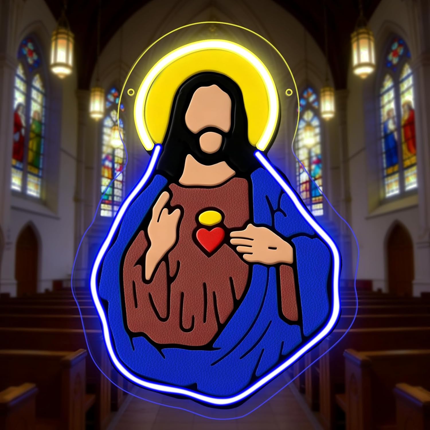 Lighting Decoration For Wedding - Sacred Heart of Jesus Neon Sign