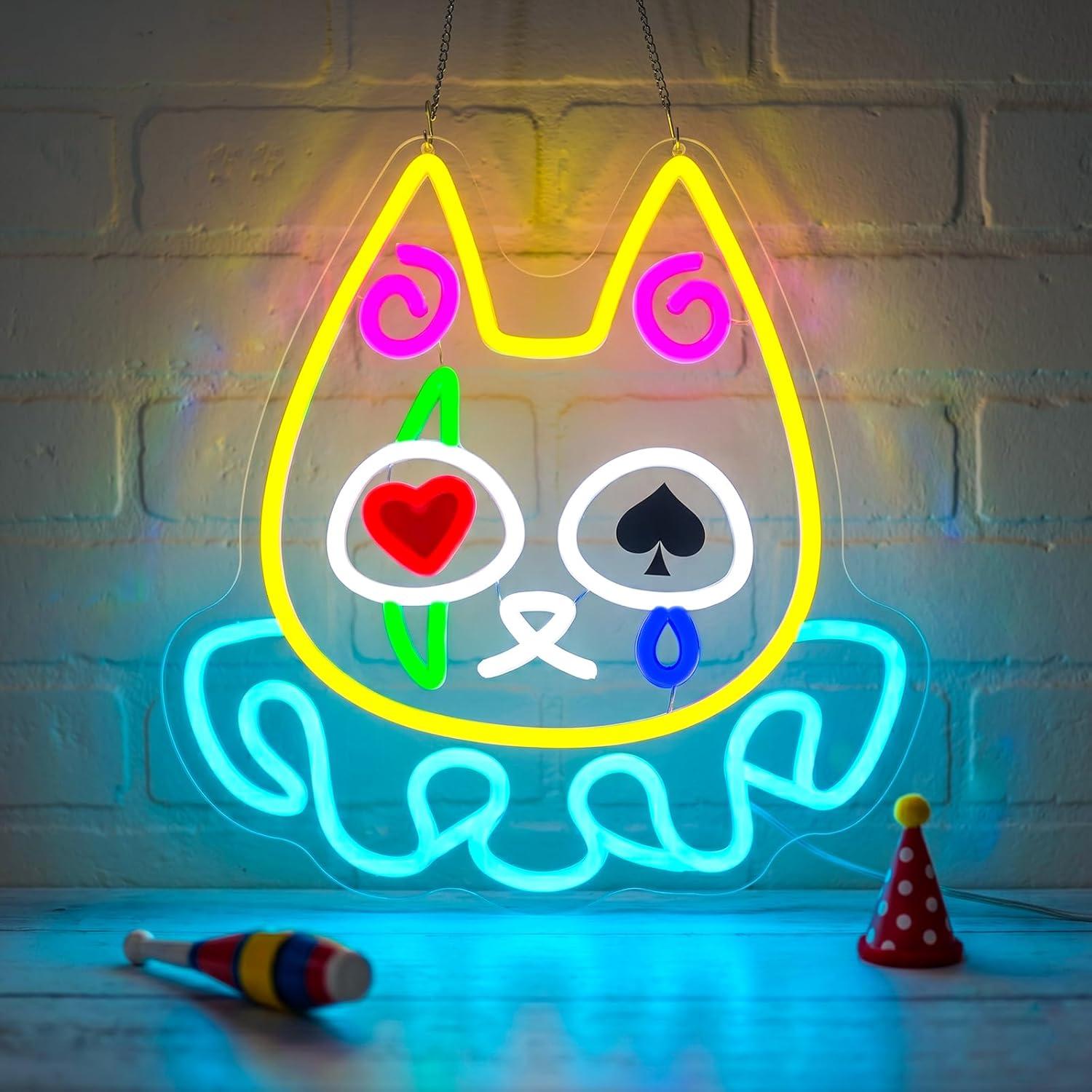Room Lighting Bedroom Decor - Cat Poker Neon Sign USB Dimmable