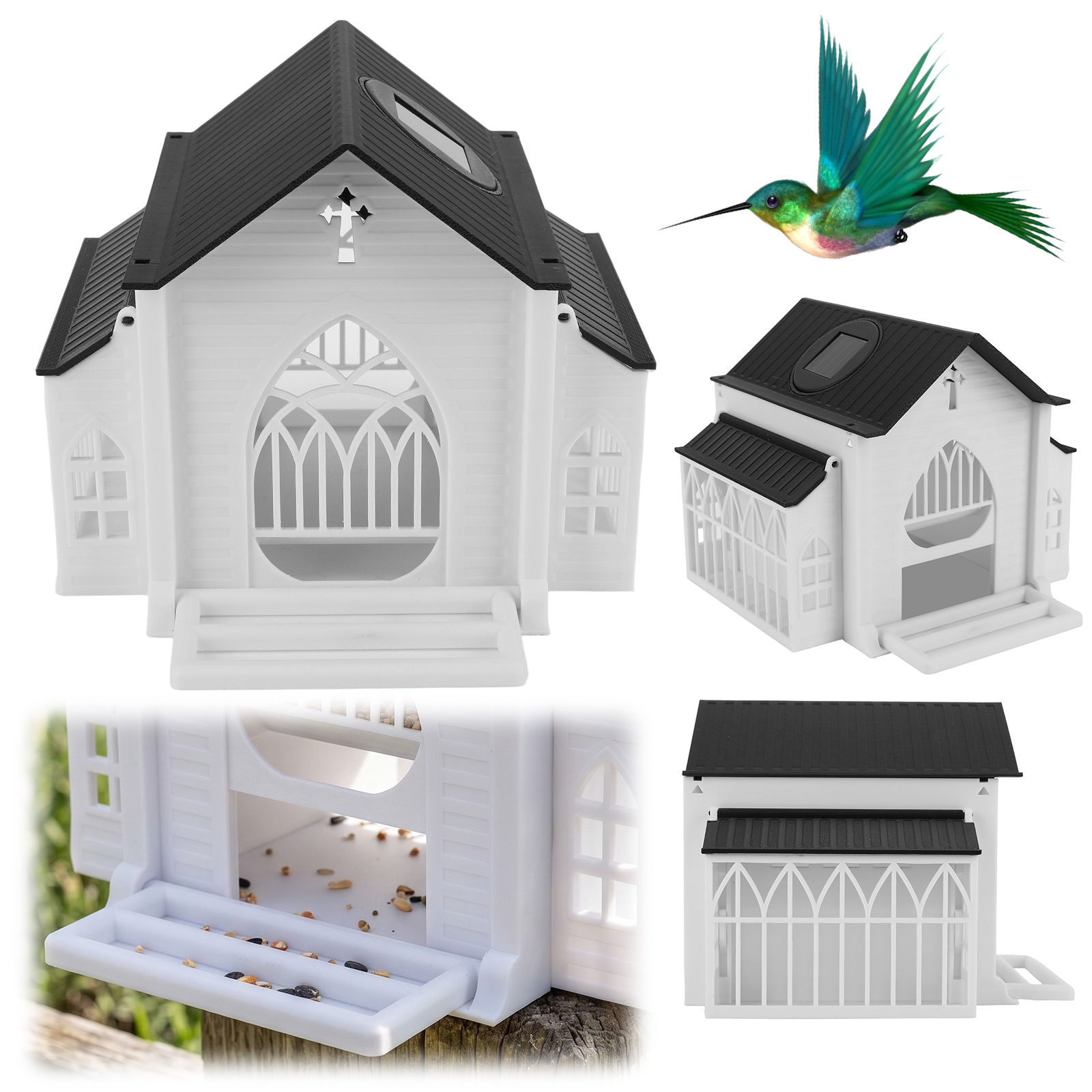 Garden Lighting Decor - Hanging Wild Bird Feeder with Light