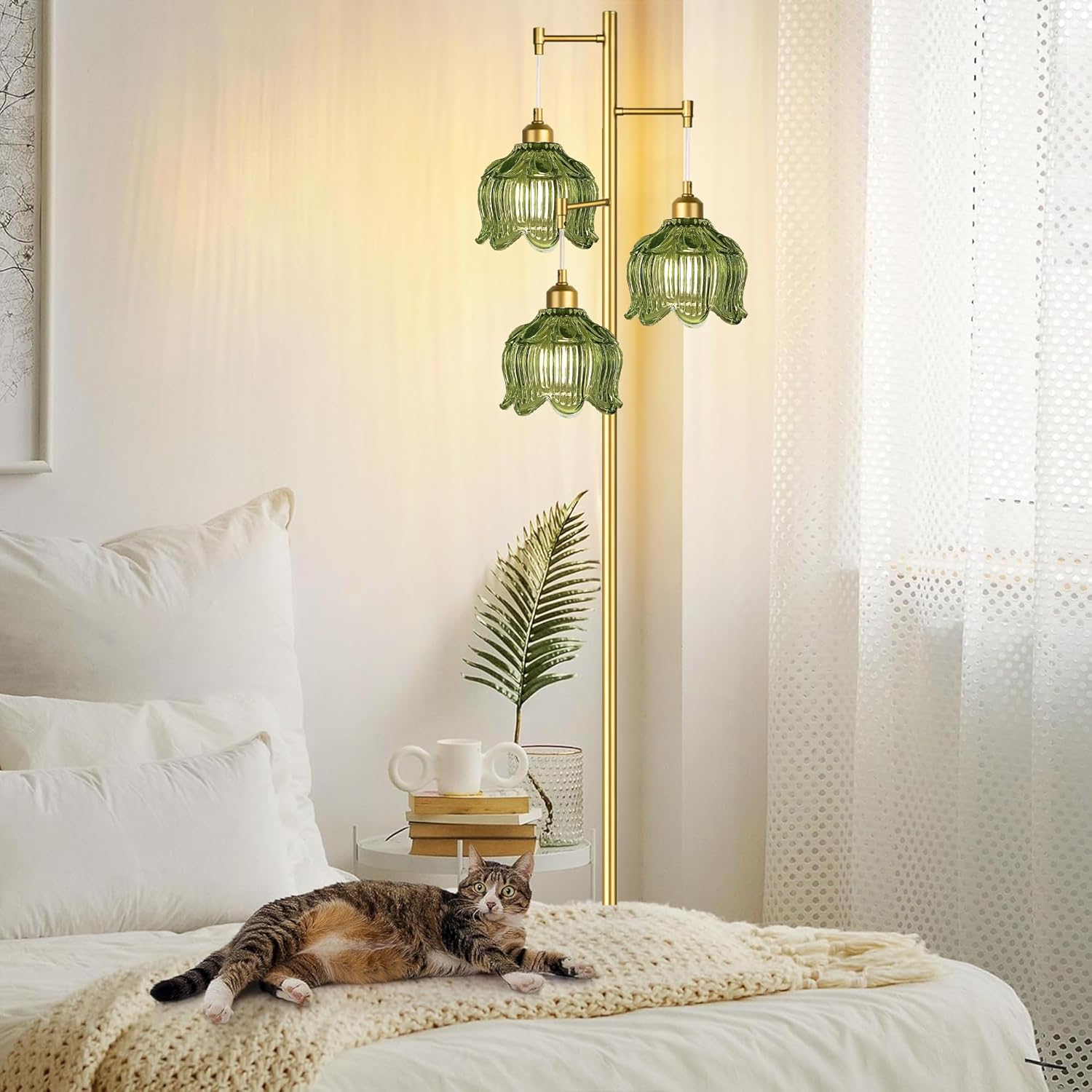 Vintage Gold Glass Floor Lamp  - Lighting Decor For Room 评论和价格