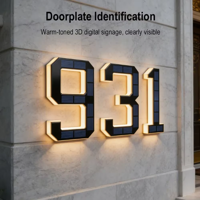 BORUiT LED olar House Number L - Lighting Decor For House 评论和价格