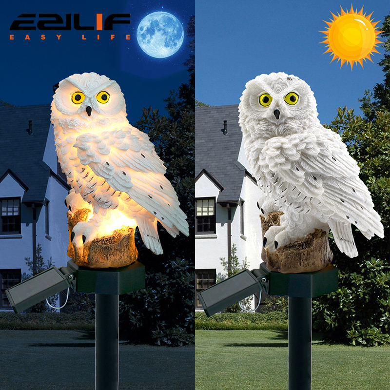 Solar light owl animal sculptu - String Light Outdoor 评论和价格
