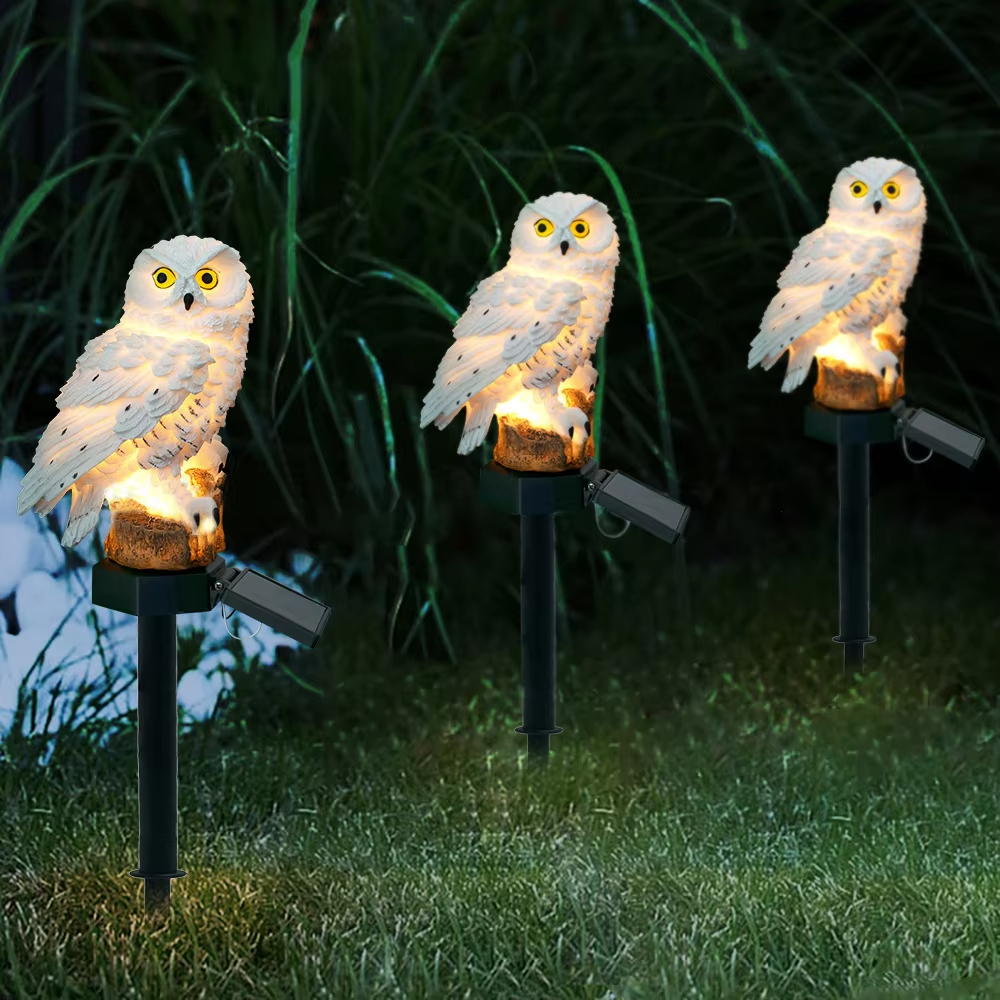 Solar light owl animal sculptu - String Light Outdoor 评论和价格