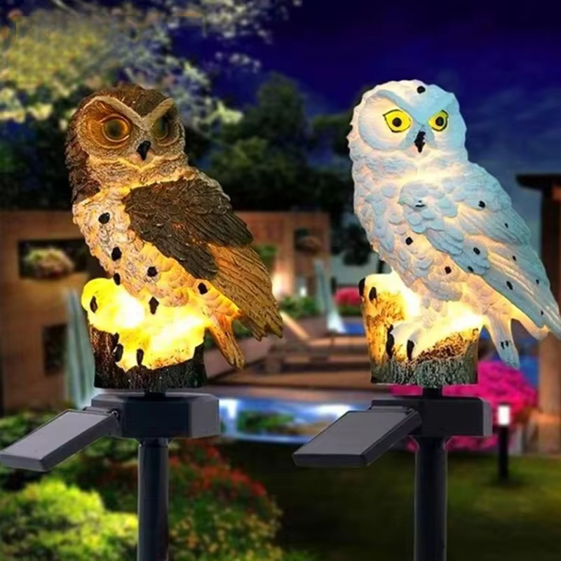 Solar light owl animal sculptu - String Light Outdoor 评论和价格
