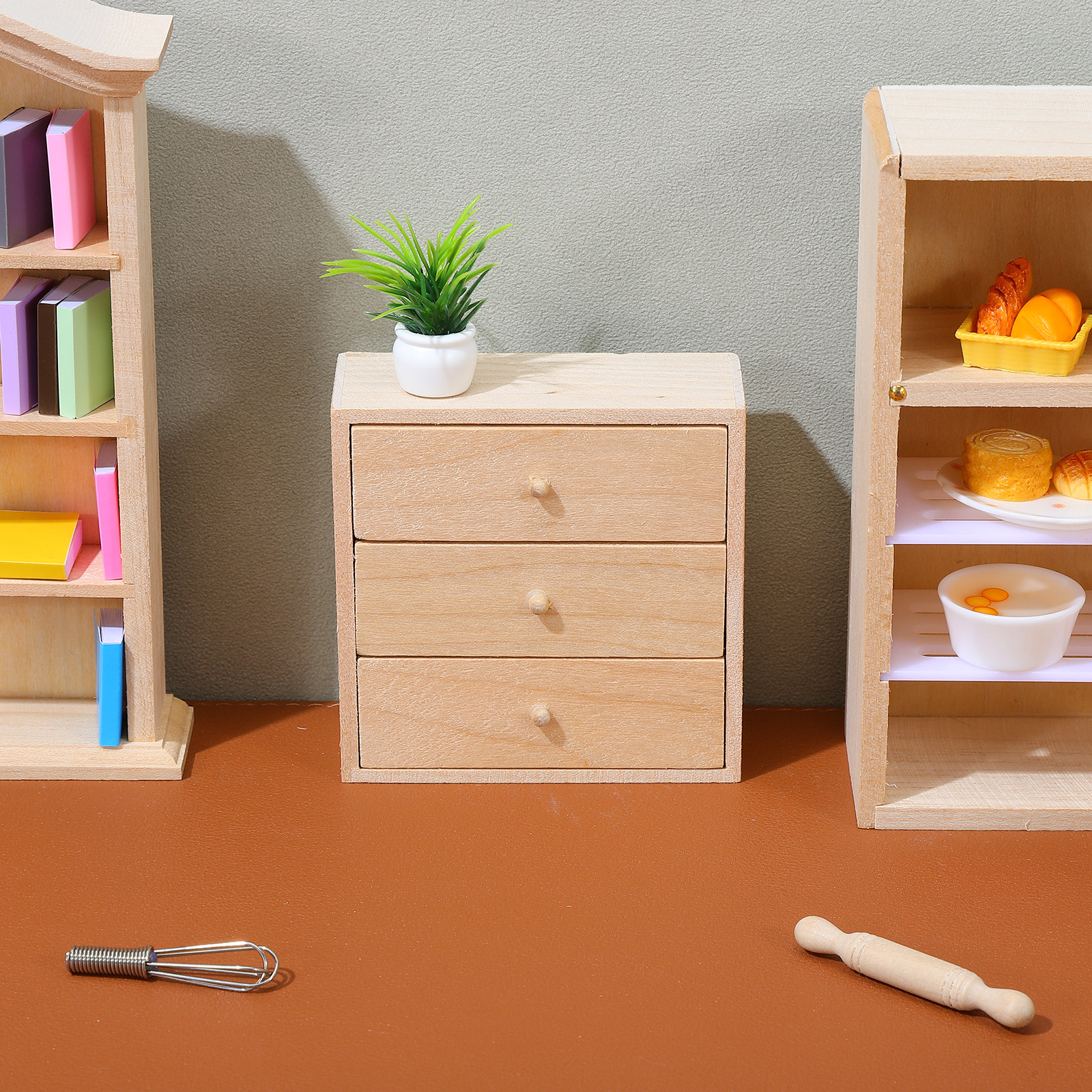 Mini House Wooden Cabinet 1:12 - Lighting Decor For House 评论和价格