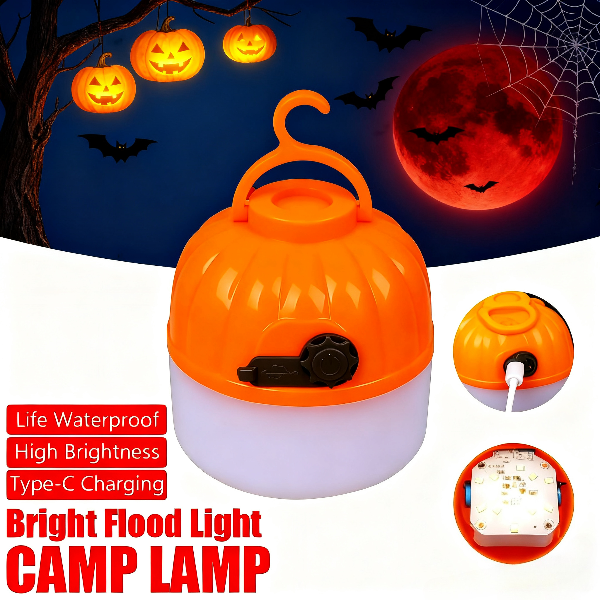 Mini Portable Halloween Pumpki - Lighting Decoration Outdoor 评论和价格