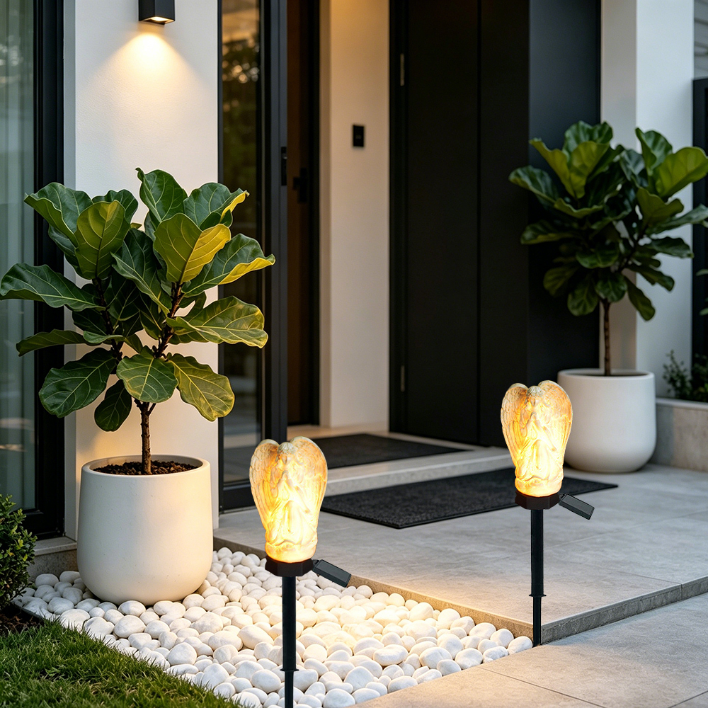 Solar Resin Angel Floor Light, - Garden Lighting Decor 评论和价格