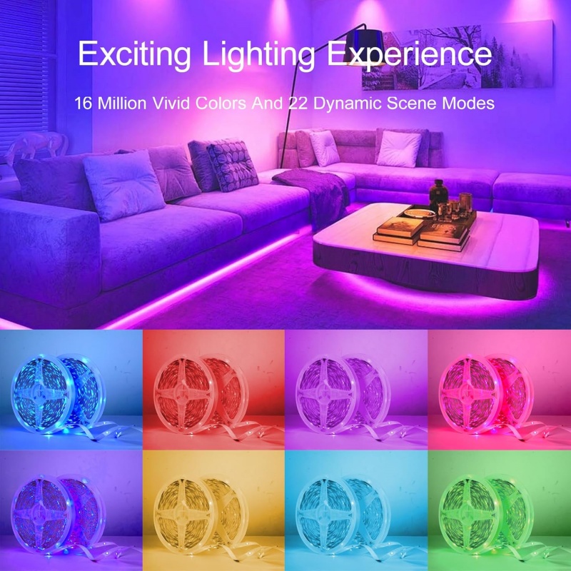 DC 5V USB LED Strip Lights APP - Lighting Decor For Room 评论和价格