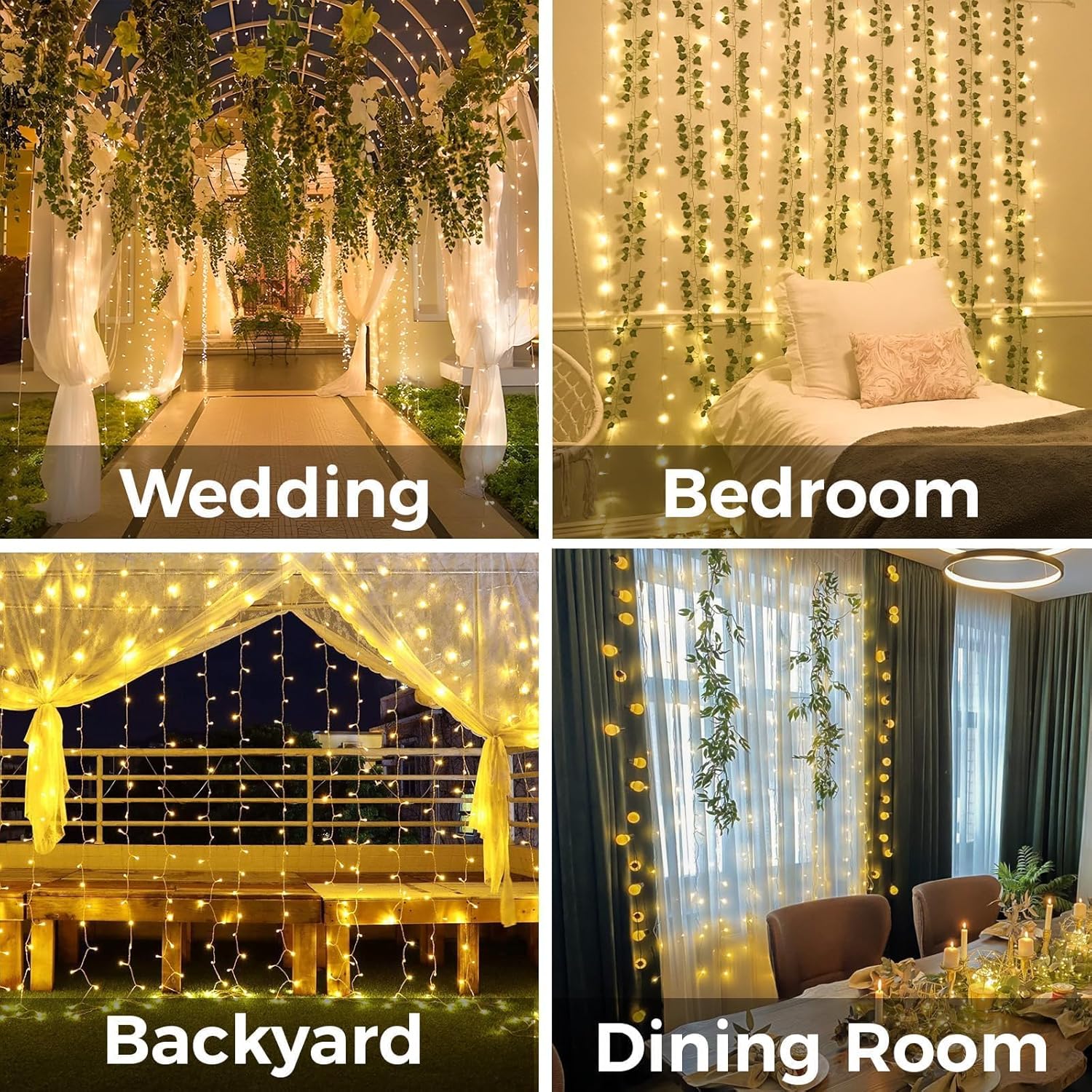 Curtain Lights For Bedroom 200 - Lighting Decoration For Wedding 评论和价格