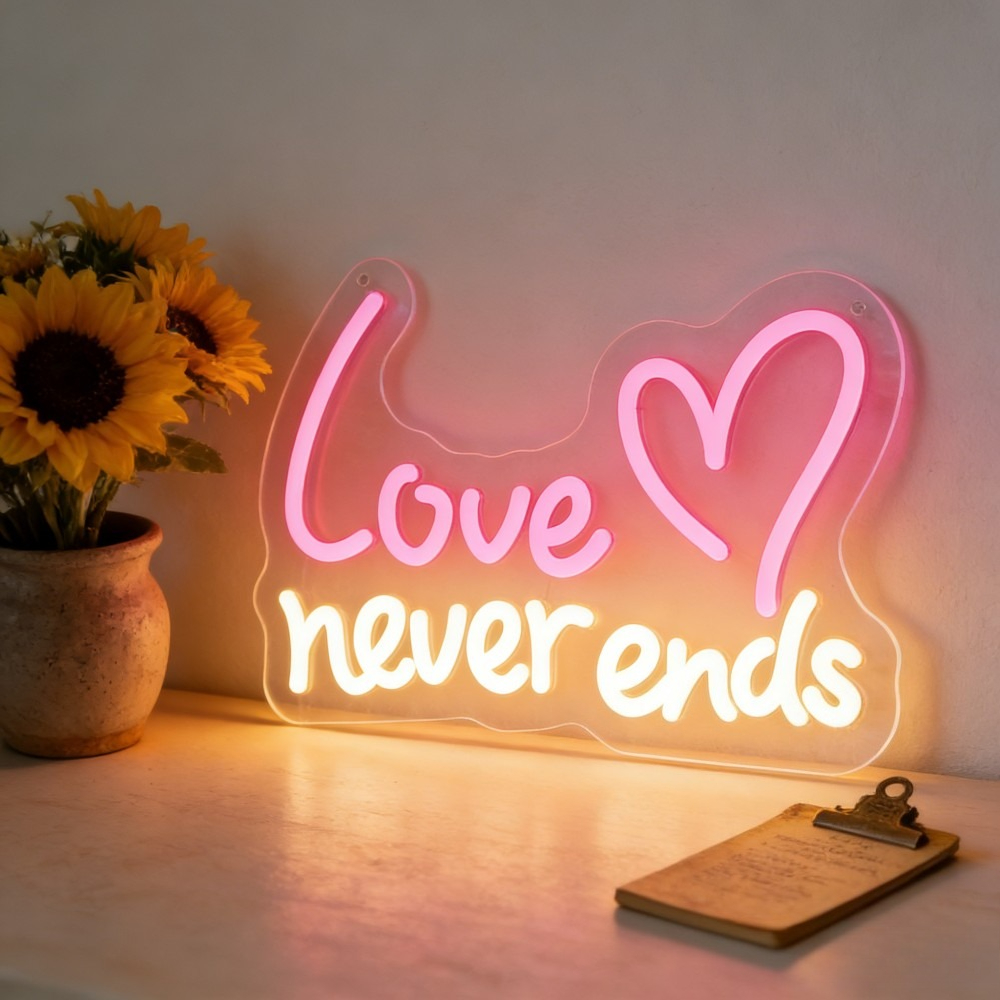 Love Never Ends LED Neon Sign  - Lighting Decoration Ideas For Home 评论和价格