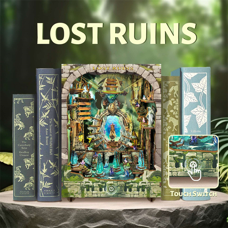 DIY Book Nook Lost Ruins Woode - Lighting Decor For House 评论和价格