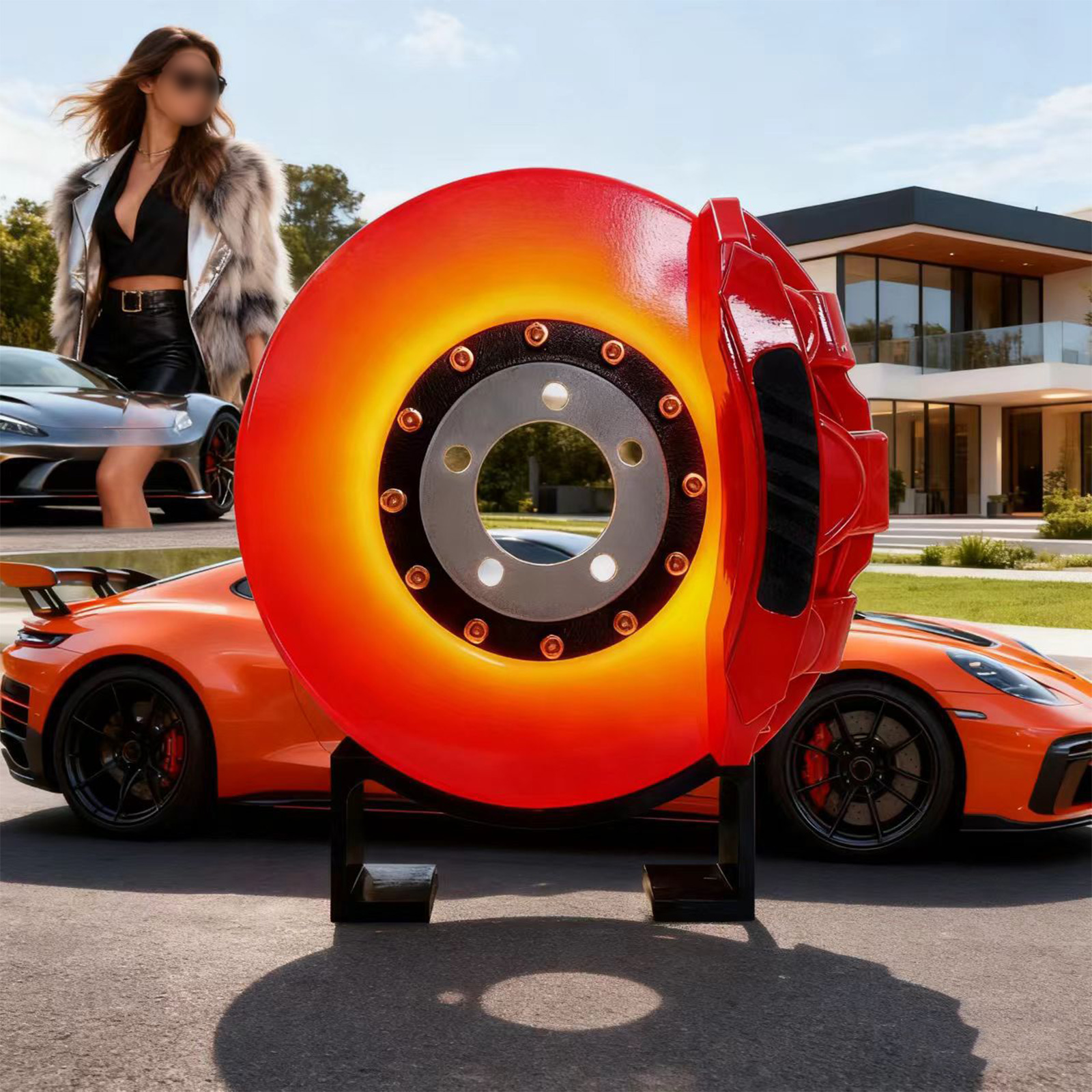 Brake Disc Neon Sign LED Garag - Decor Lighting Fans 评论和价格
