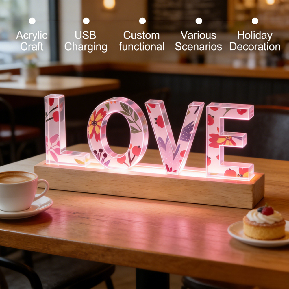 1pc Custom Name Acrylic LED Na - Lighting Decoration For Wedding 评论和价格