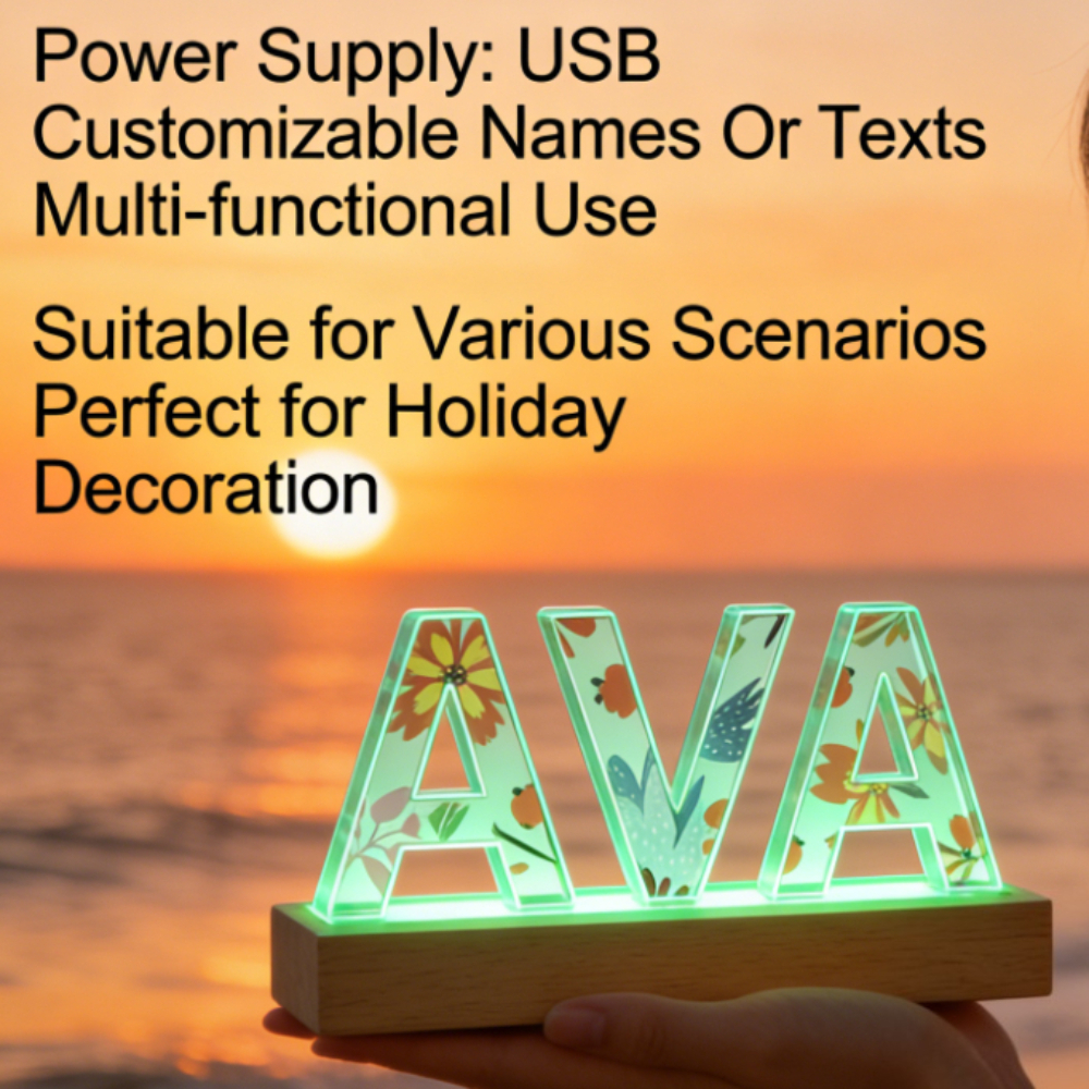 1pc Custom Name Acrylic LED Na - Lighting Decoration For Wedding 评论和价格