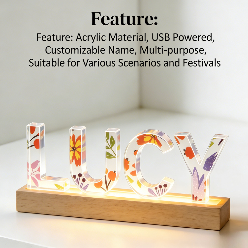 1pc Custom Name Acrylic LED Na - Lighting Decoration For Wedding 评论和价格