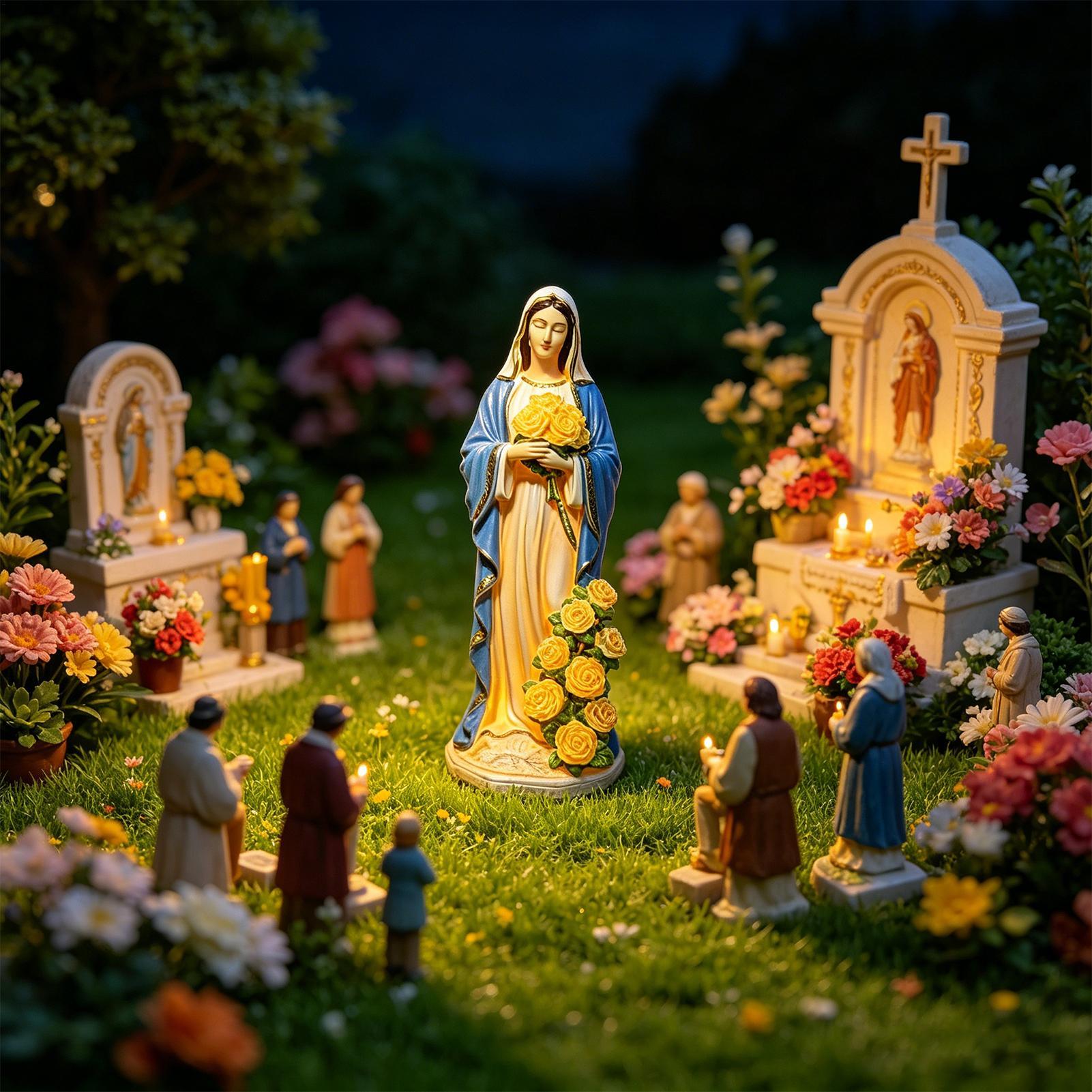 Virgin Mary Garden Light Garde - Garden Lighting Decor 评论和价格