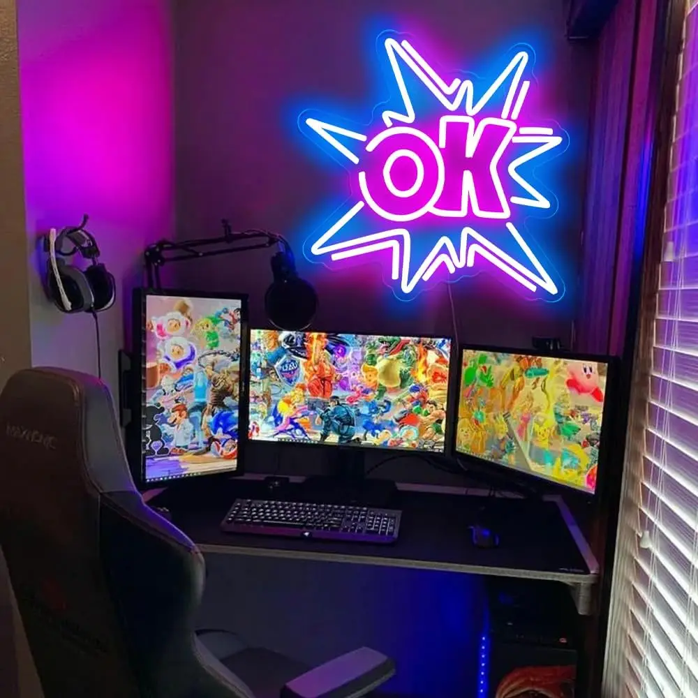 OK Comic Boom LED Neon Sign US - Ok Lighting Decor 评论和价格