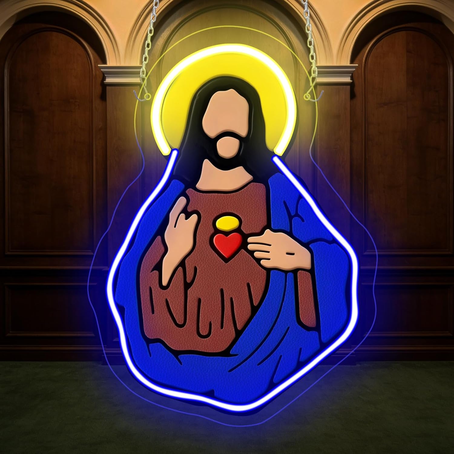 Sacred Heart of Jesus Neon Sig - Lighting Decoration For Wedding 评论和价格