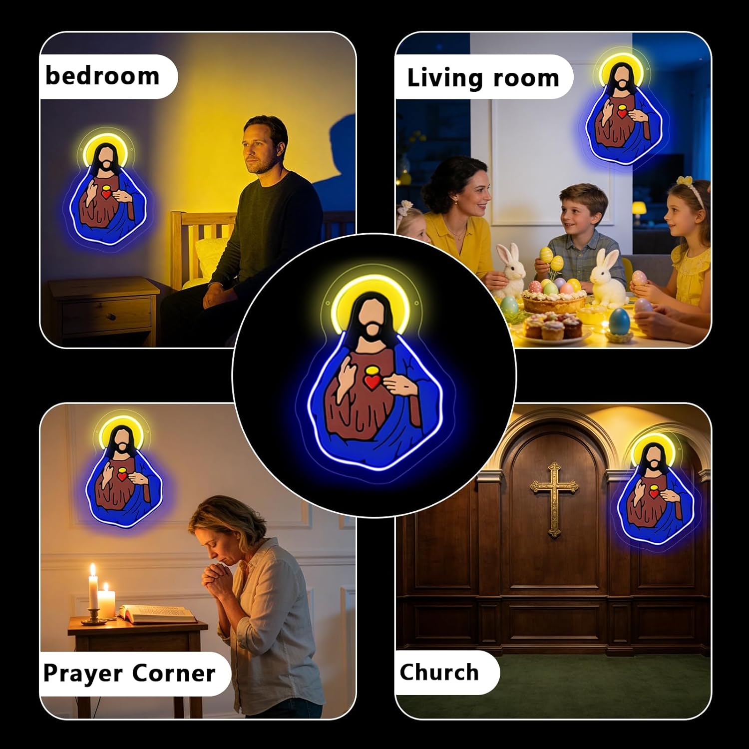 Sacred Heart of Jesus Neon Sig - Lighting Decoration For Wedding 评论和价格