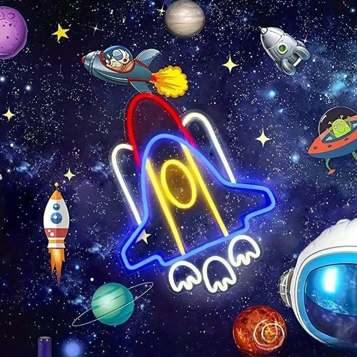Rocket Neon Sign USB Neon Ligh - Room Lighting Bedroom Decor 评论和价格