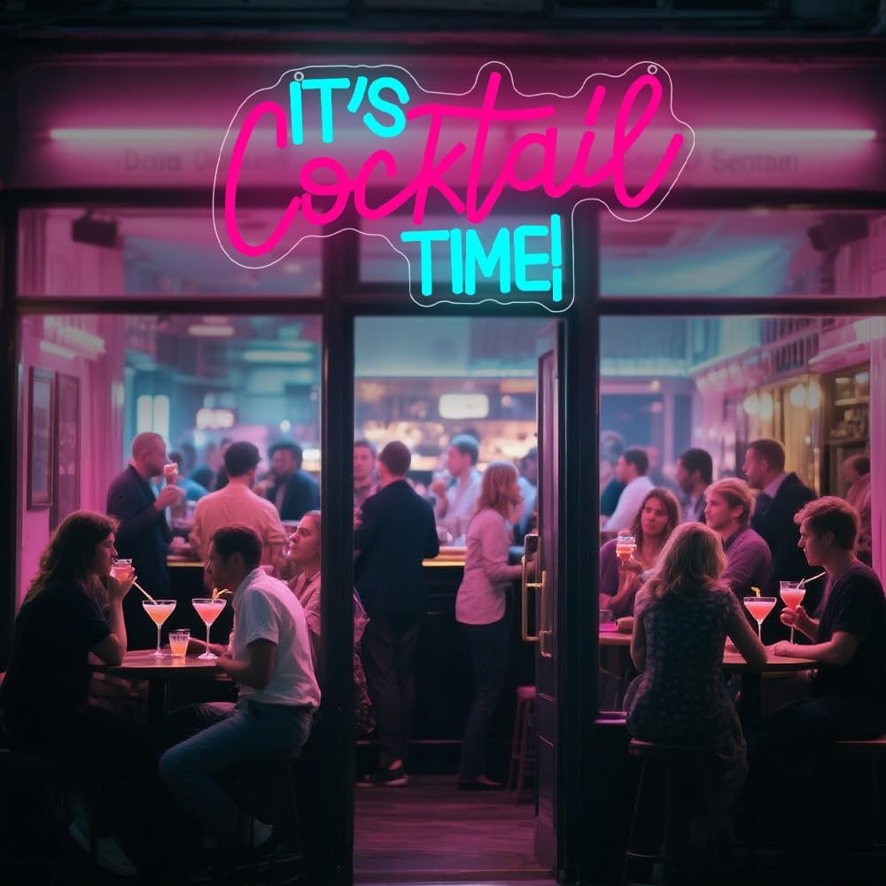 Cocktails Neon Sign USB Powere - Room Lighting Bedroom Decor 评论和价格