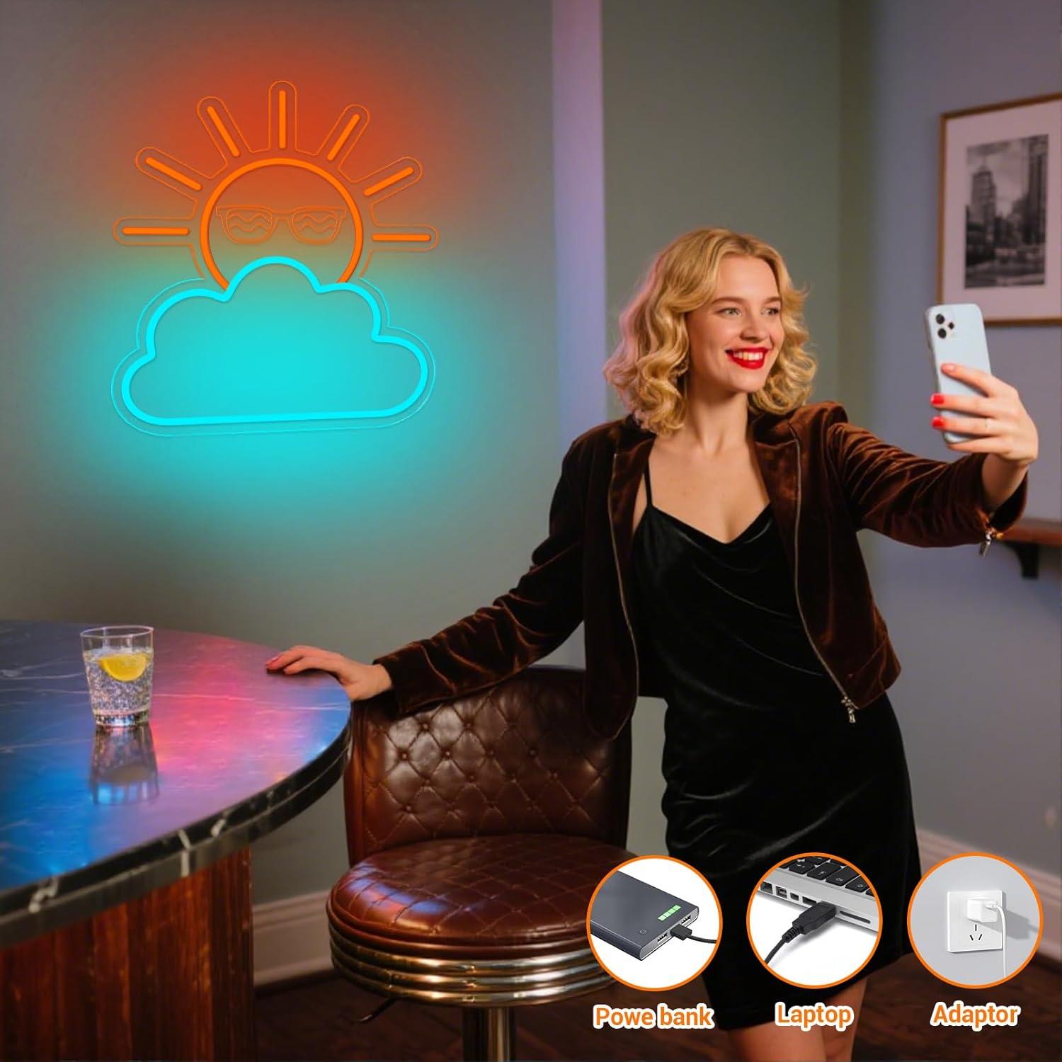 Sunrise Sunset Neon Sign USB P - Room Lighting Bedroom Decor 评论和价格
