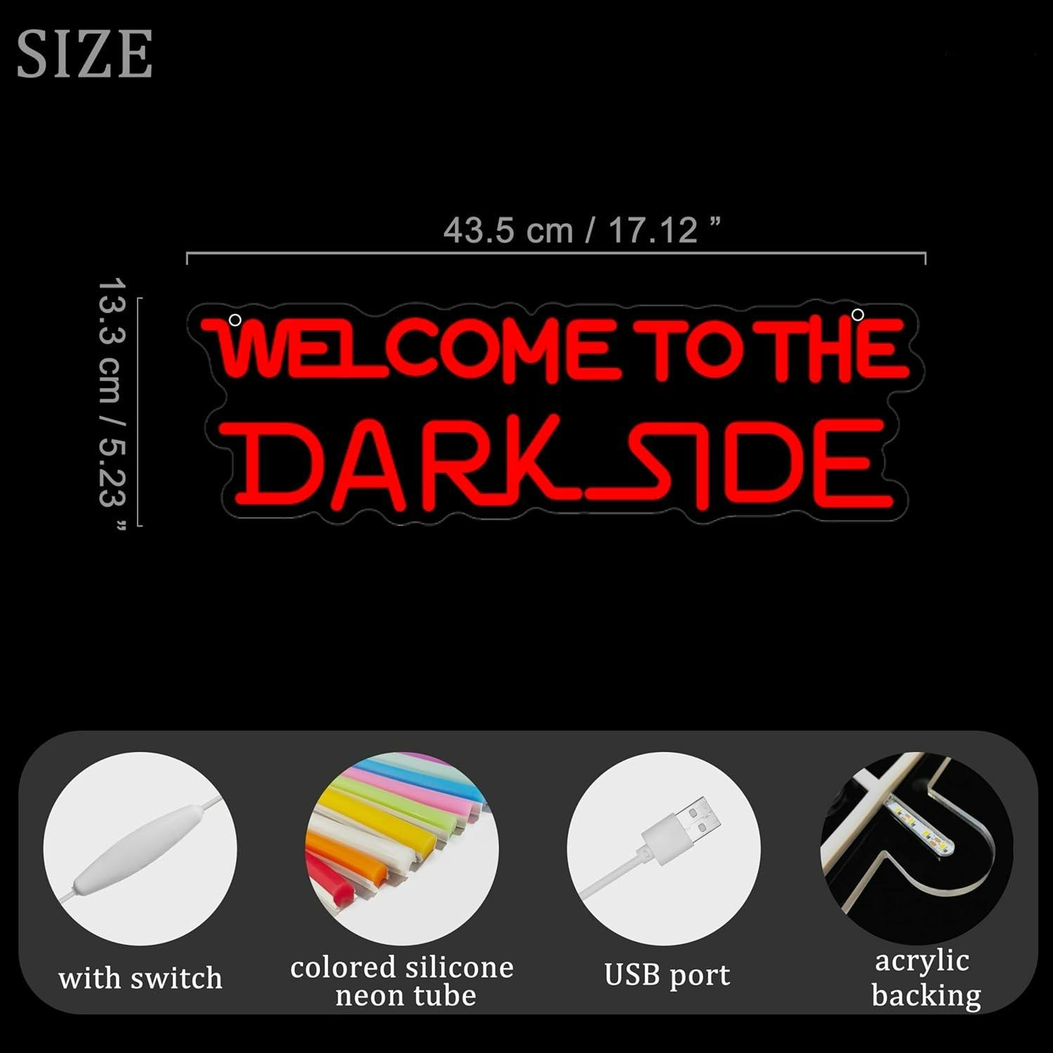 Welcome to the Dark Side Neon  - Room Lighting Bedroom Decor 评论和价格
