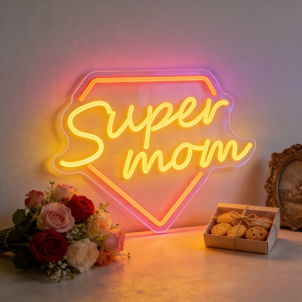 Super Mom Neon Sign LED Wall L - Lighting Decoration Ideas For Home 评论和价格