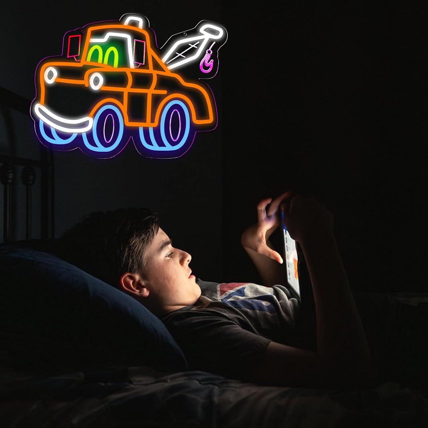 Cartoon Tow Truck Neon Sign US - Room Lighting Bedroom Decor 评论和价格