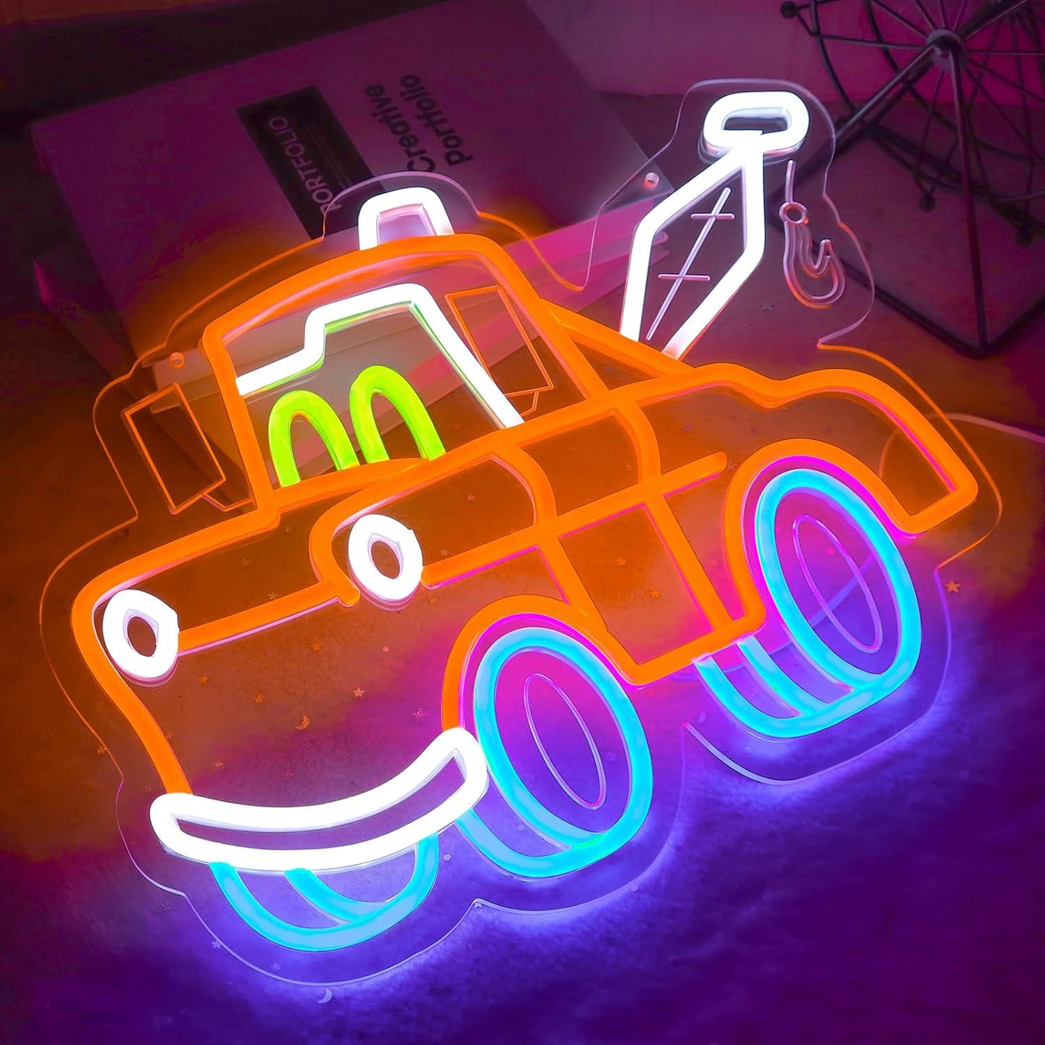 Cartoon Tow Truck Neon Sign US - Room Lighting Bedroom Decor 评论和价格