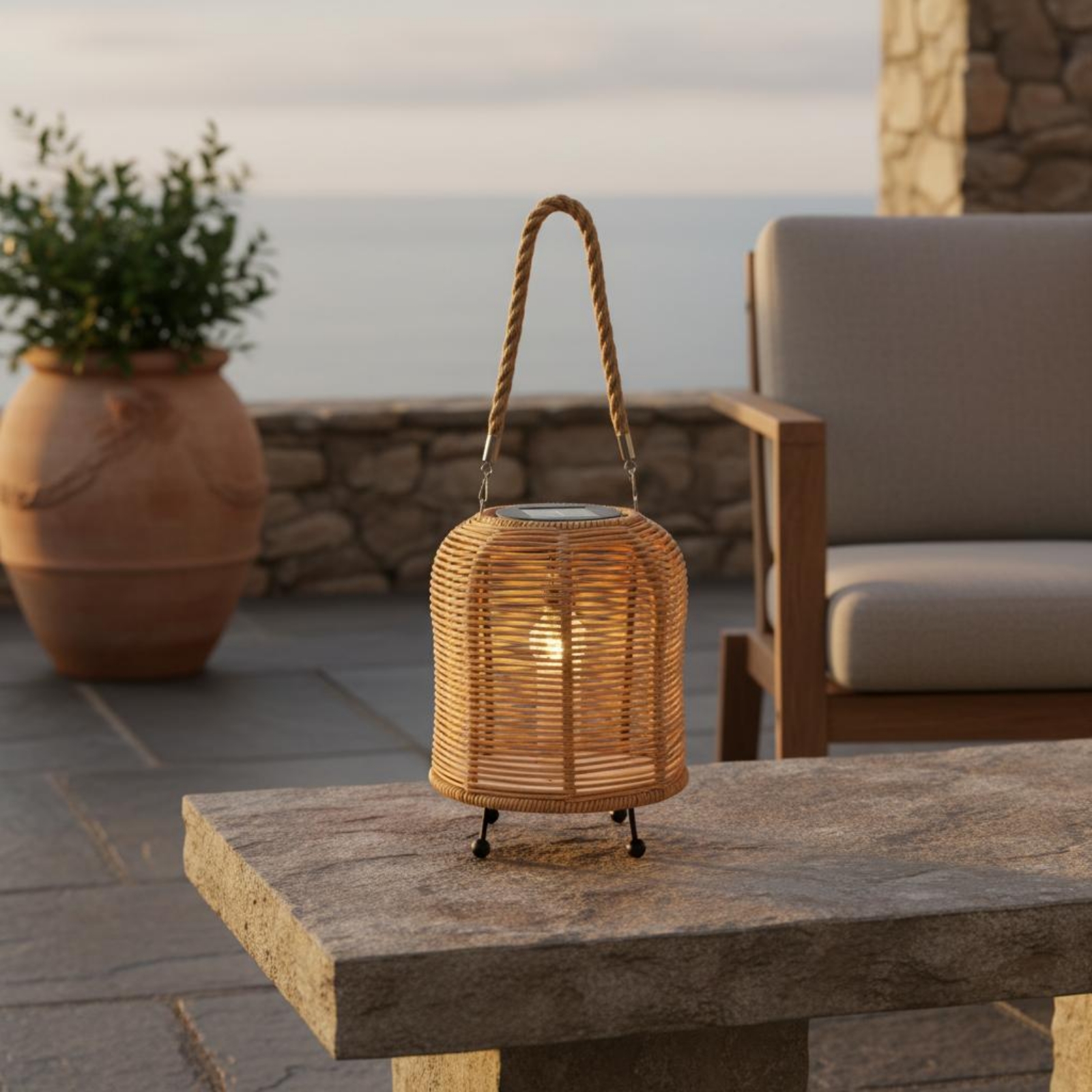 Handwoven Solar Lantern Warm L - Garden Lighting Decor 评论和价格