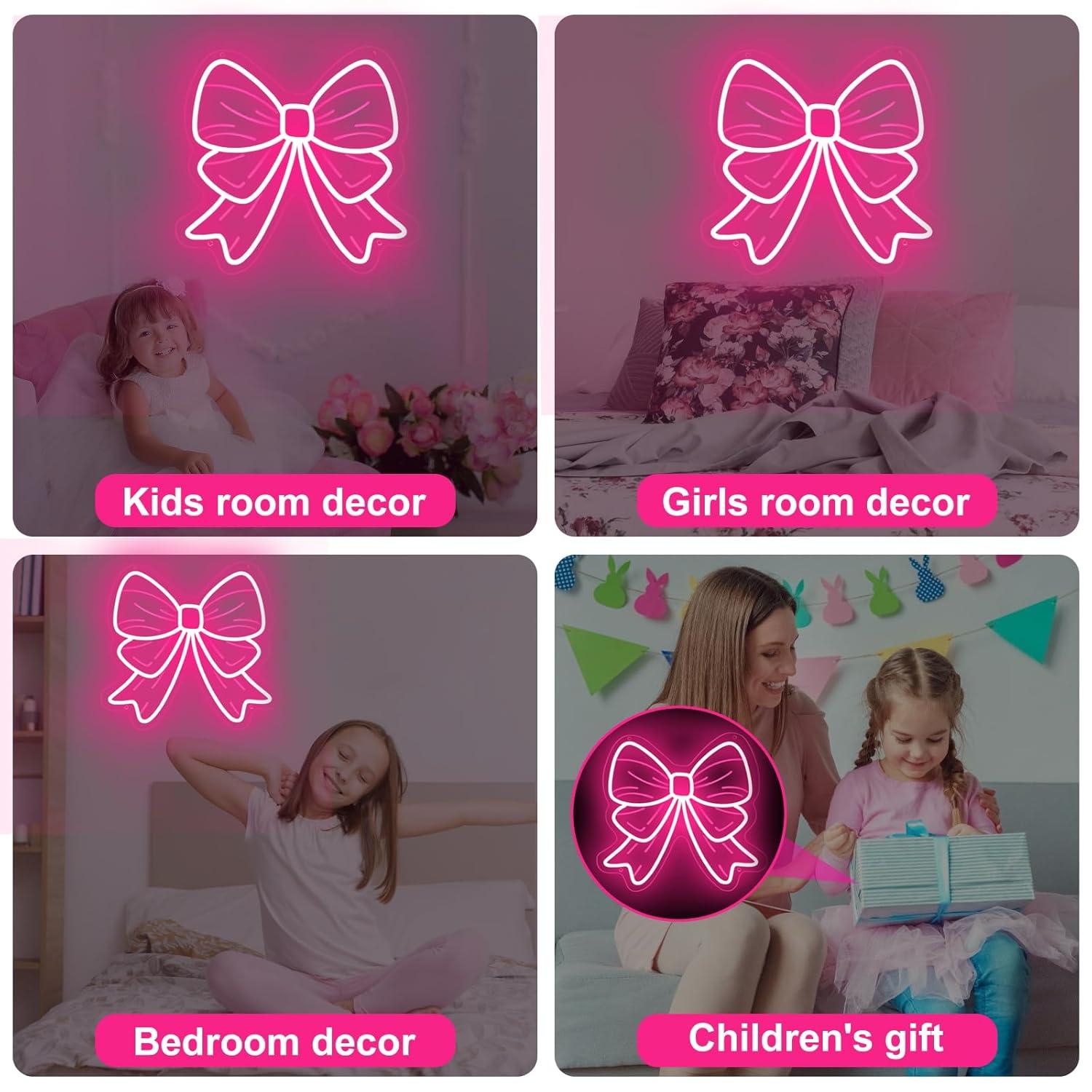 Bow Neon Signs USB Dimmable LE - Lighting Decor For Room 评论和价格