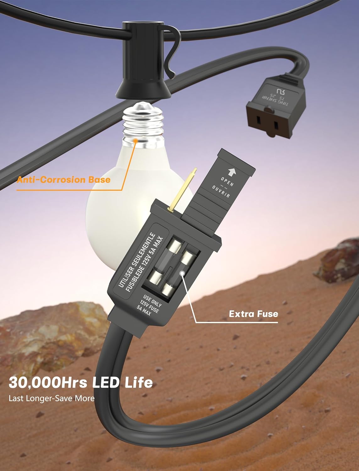 50FT Outdoor String Lights wit - String Light Outdoor 评论和价格