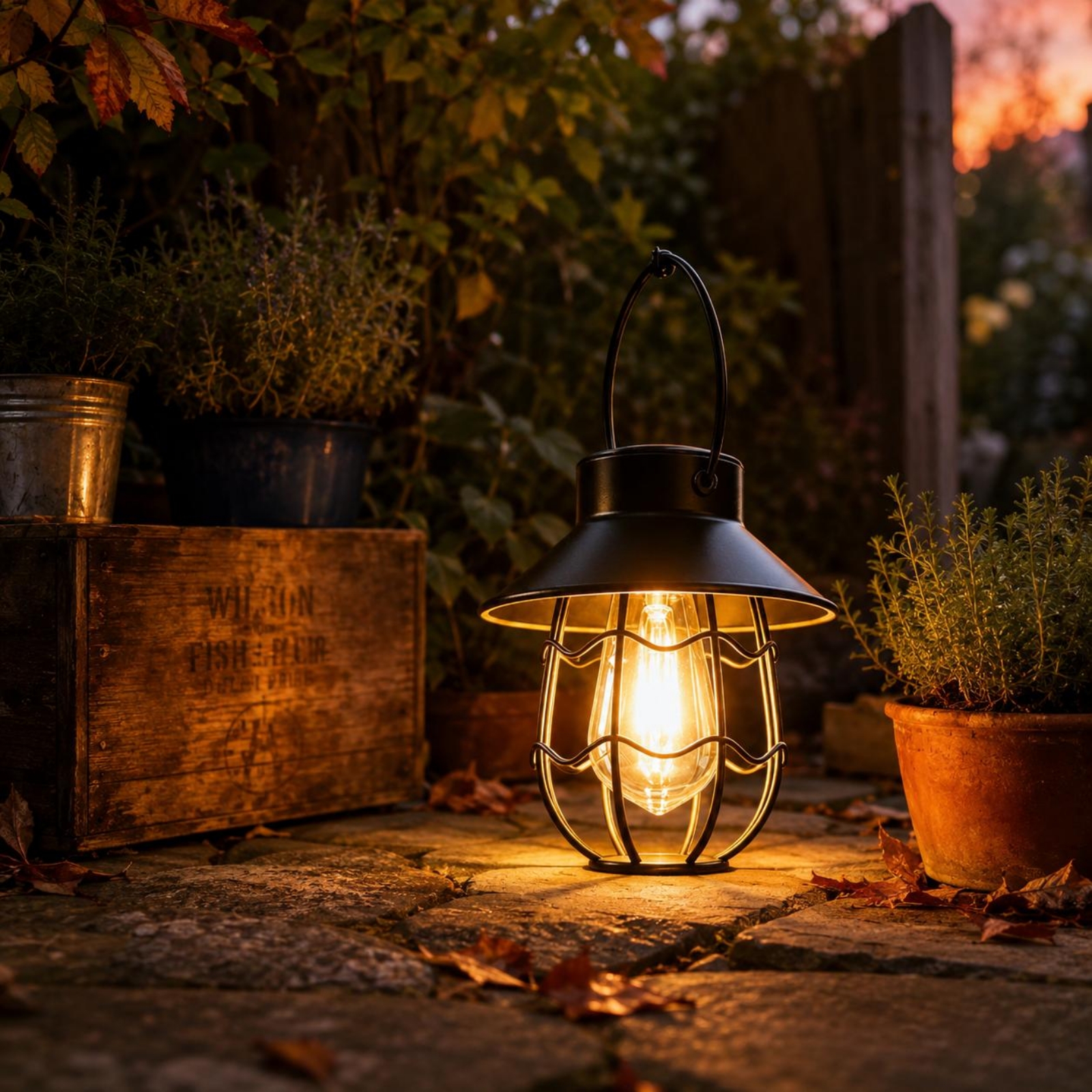 Wavy Frame Lantern Energy Savi - Garden Lighting Decor 评论和价格