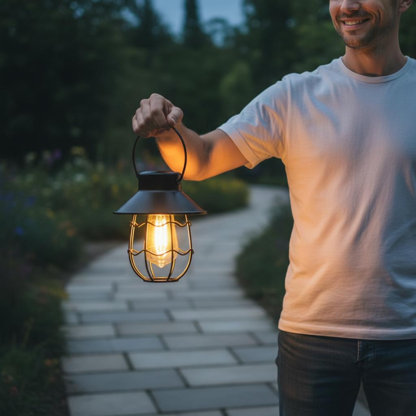 Wavy Frame Lantern Energy Savi - Garden Lighting Decor 评论和价格