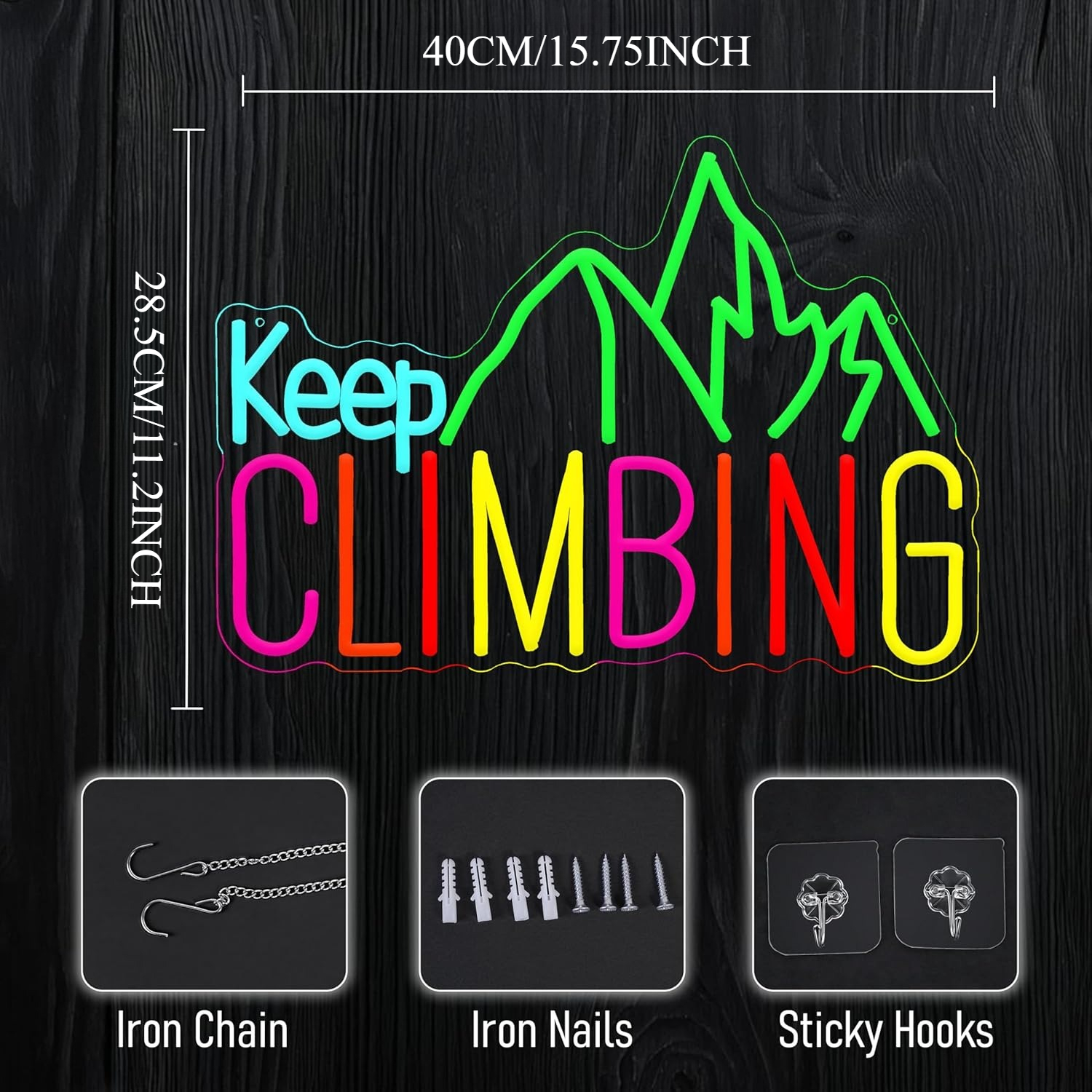 Keep Climbing Neon Sign USB Le - Garden Lighting Decor 评论和价格