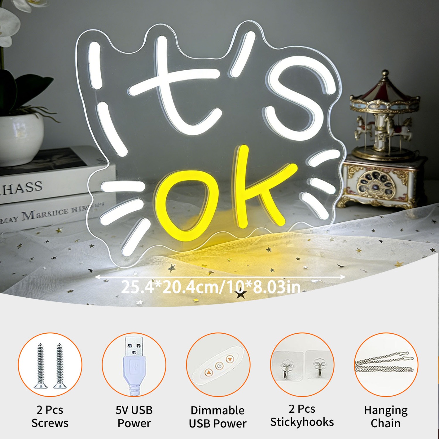 IT S OK Neon Sign for Bedroom  - Ok Lighting Decor 评论和价格