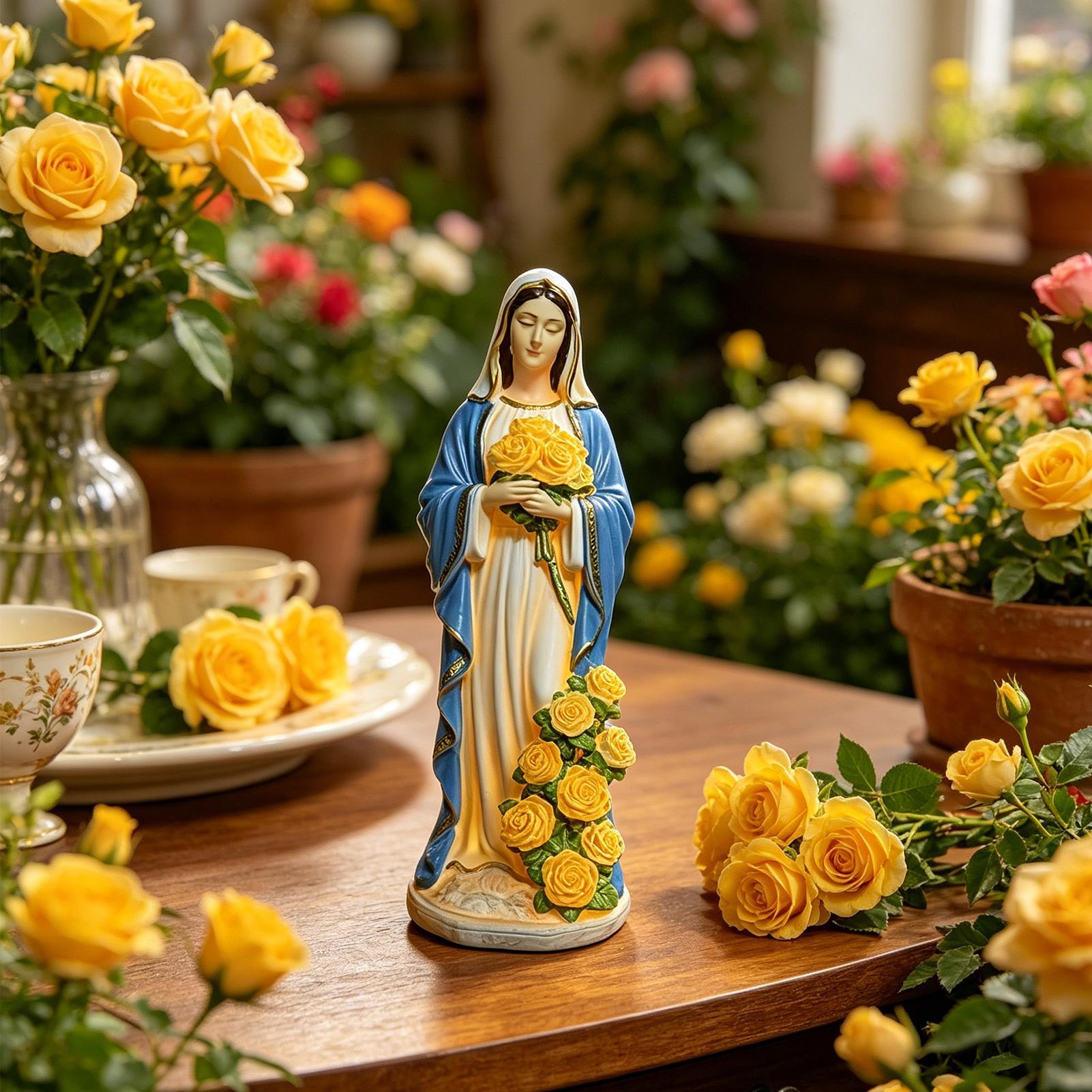 Solar Virgin Mary Statue Outdo - Garden Lighting Decor 评论和价格