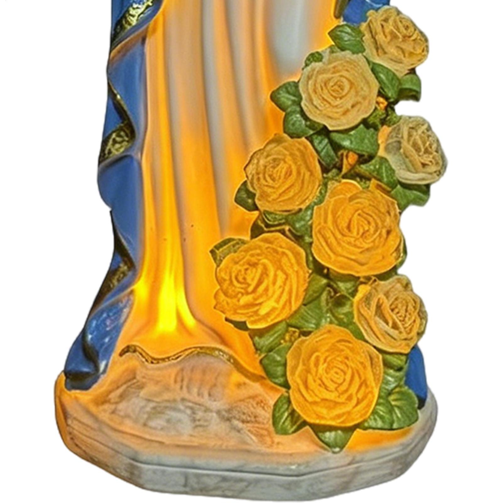 Solar Virgin Mary Statue Outdo - Garden Lighting Decor 评论和价格