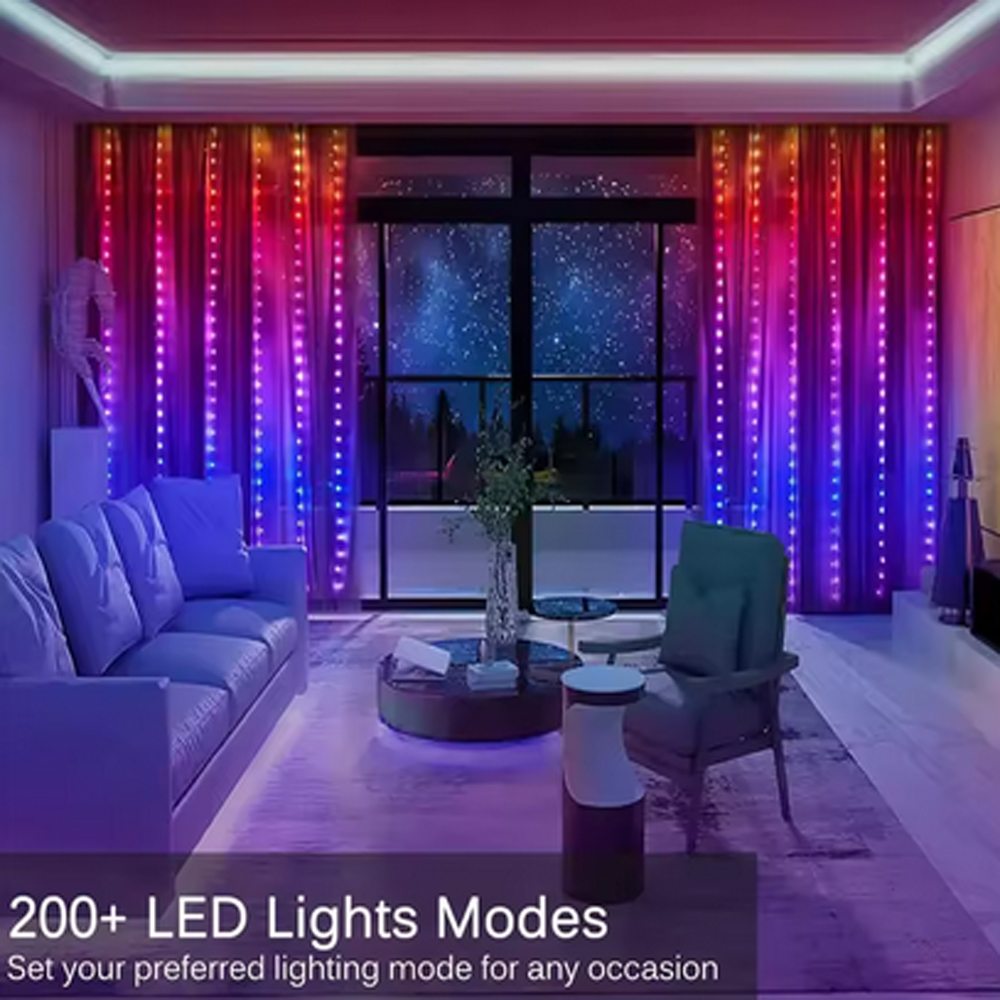 3M RGB Smart LED Curtain Light - Lighting Decoration For Wedding 评论和价格