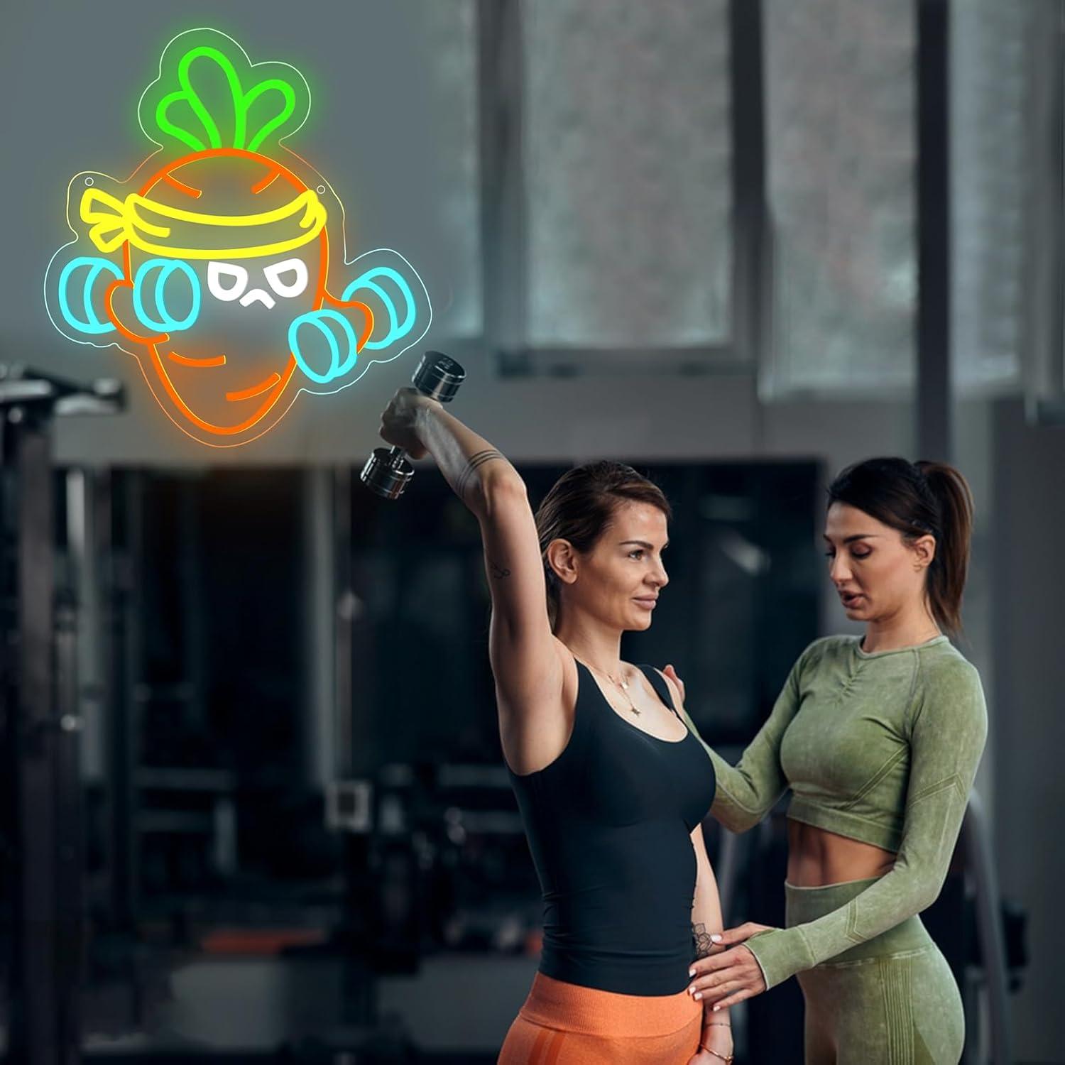 Carrot Lift The Weight Neon Si - Lighting Decor For Room 评论和价格