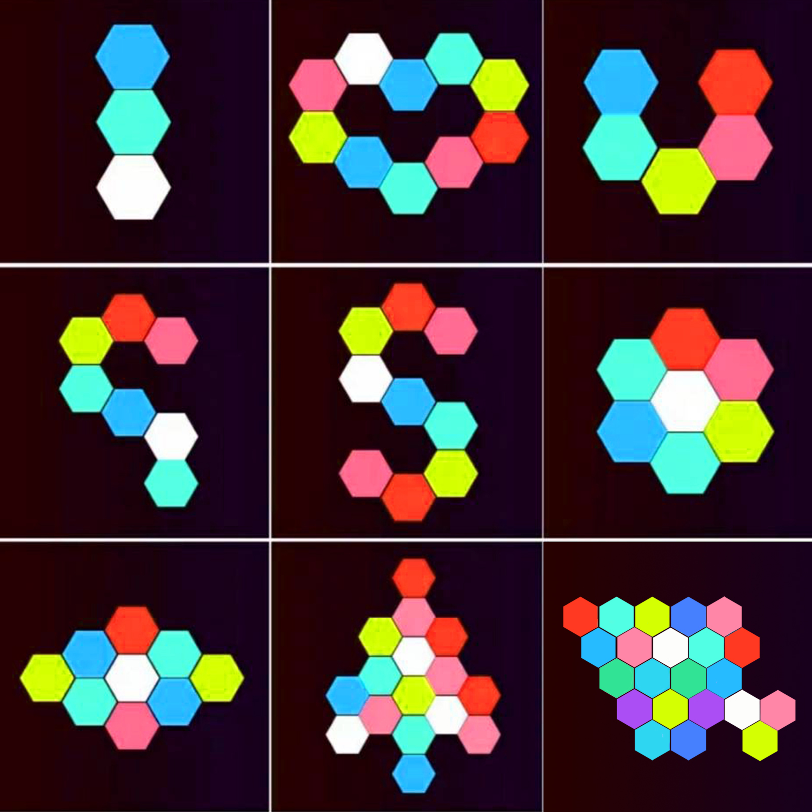Remote control geometric hexag - Room Lighting Bedroom Decor 评论和价格