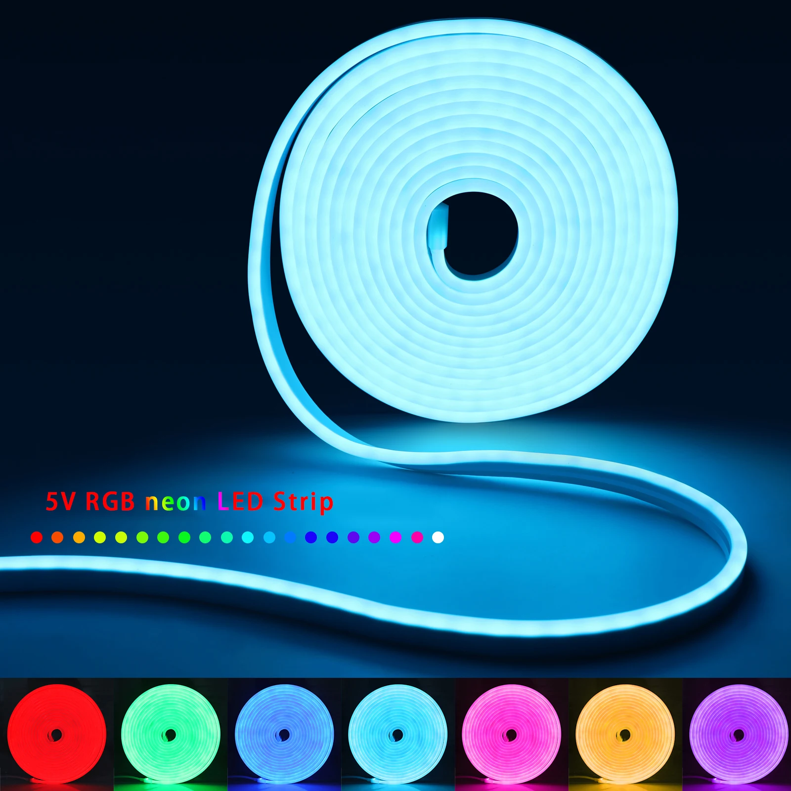 1-5m RGB LED Neon Strip Light  - Lighting Decor For Room 评论和价格
