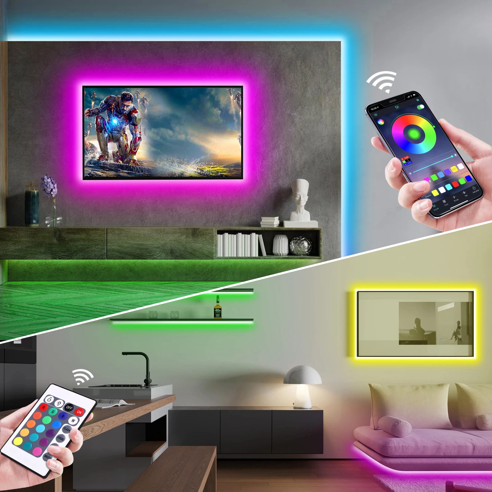 1-5m RGB LED Neon Strip Light  - Lighting Decor For Room 评论和价格